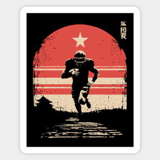 American Football Rusher in Ukiyo-e Style Magnet